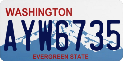 WA license plate AYW6735