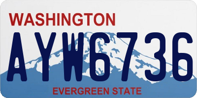 WA license plate AYW6736