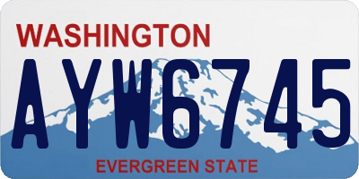 WA license plate AYW6745