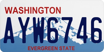 WA license plate AYW6746