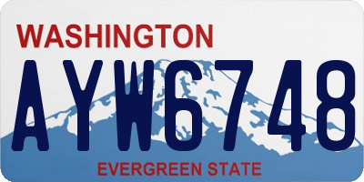 WA license plate AYW6748