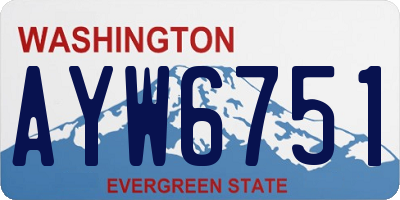 WA license plate AYW6751