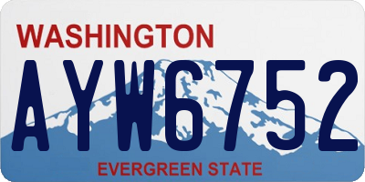 WA license plate AYW6752