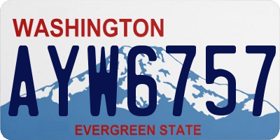 WA license plate AYW6757