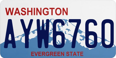 WA license plate AYW6760