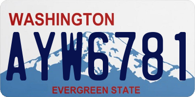 WA license plate AYW6781