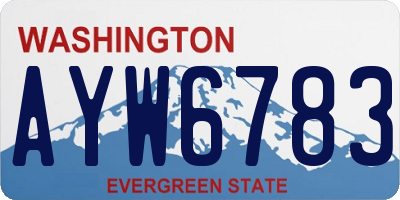WA license plate AYW6783