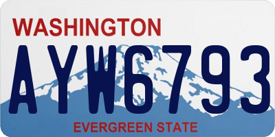 WA license plate AYW6793