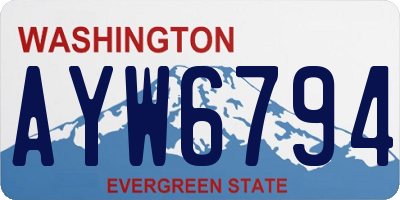 WA license plate AYW6794