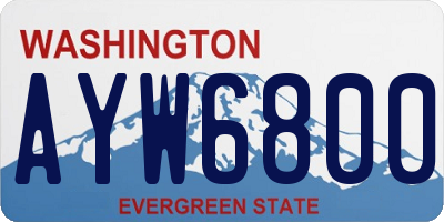 WA license plate AYW6800