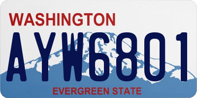 WA license plate AYW6801