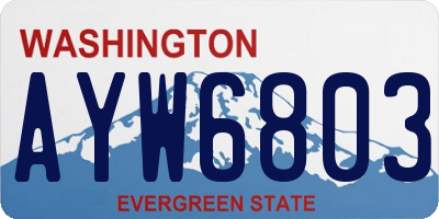 WA license plate AYW6803