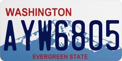 WA license plate AYW6805