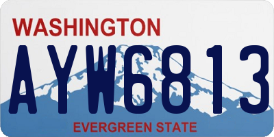 WA license plate AYW6813