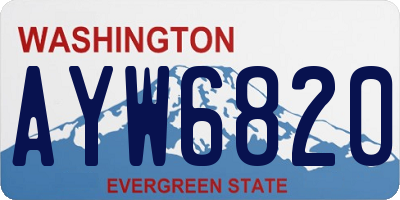 WA license plate AYW6820