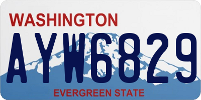 WA license plate AYW6829