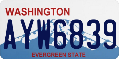 WA license plate AYW6839