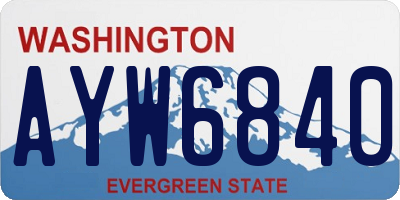 WA license plate AYW6840