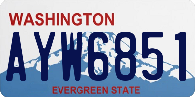 WA license plate AYW6851