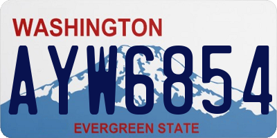 WA license plate AYW6854