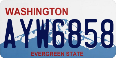 WA license plate AYW6858