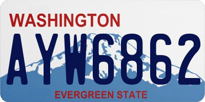 WA license plate AYW6862