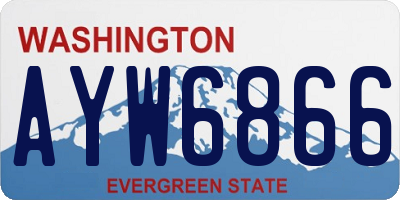 WA license plate AYW6866