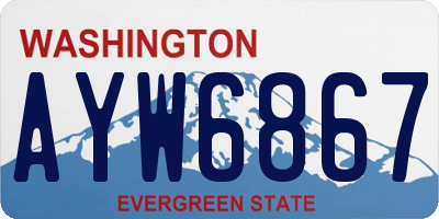 WA license plate AYW6867