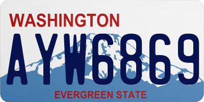 WA license plate AYW6869