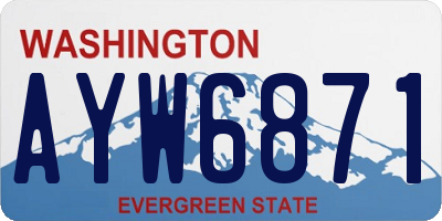 WA license plate AYW6871