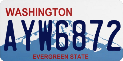 WA license plate AYW6872