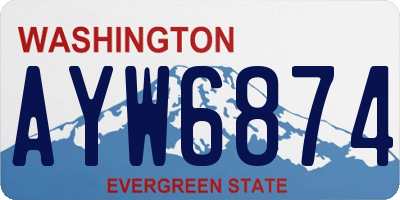 WA license plate AYW6874