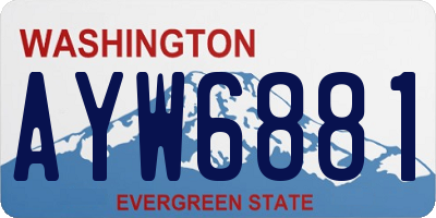 WA license plate AYW6881