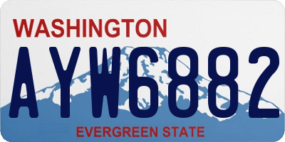 WA license plate AYW6882