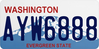 WA license plate AYW6888