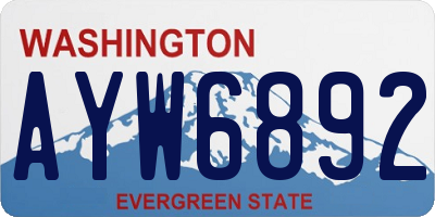 WA license plate AYW6892