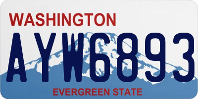 WA license plate AYW6893