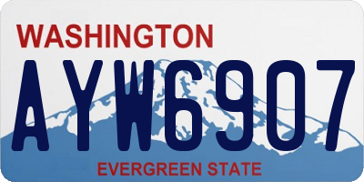 WA license plate AYW6907