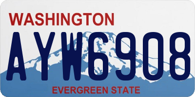 WA license plate AYW6908