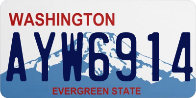 WA license plate AYW6914