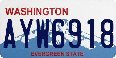 WA license plate AYW6918