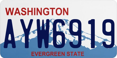 WA license plate AYW6919