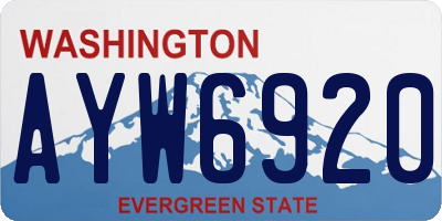 WA license plate AYW6920