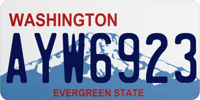 WA license plate AYW6923