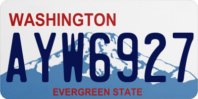 WA license plate AYW6927