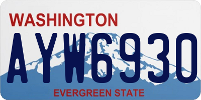 WA license plate AYW6930