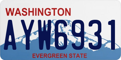 WA license plate AYW6931