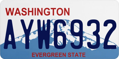 WA license plate AYW6932