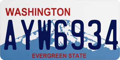 WA license plate AYW6934