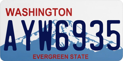 WA license plate AYW6935